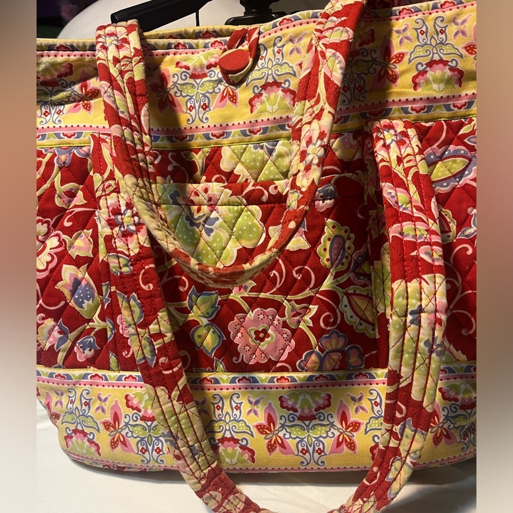Vibrant Floral Quilted Tote Bag